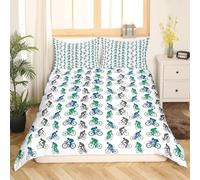 Housse de Couette 140x200 cm VTT Parure de Lit Sports Extrêmes 1 Personne Housse Couette Imprimée 3D Microfibre Douce avec Fermeture Éclair et 2 Taies d'oreiller q-1958