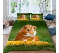 Housse de Couette 140x200 Cobaye Enfant Ado Parure de lit 140 x 200 cm Mignon Cochon d'Inde Imprimé 3D Housse Couette 1 Personne Animal de Compagnie Douce Ensemble de Literie a.8317