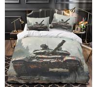 Housse de Couette 140x200 Débardeur Militaire Parure de Lit Guerre Moderne 3D Douce Respirante Microfibre Housse Couette 1 Personne avec Fermeture Éclair et 2 Taies d'oreiller l.229
