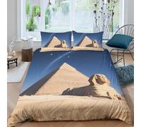 Housse de Couette 140x200 Enfant Pyramides D'égypte 3D Imprimé Parure de Lit 1 Personne Paysage Architectural 3 Pièces Doux Microfibre Literie avec Fermeture Éclair et 2 Taies d'oreiller 65x65 cm p9