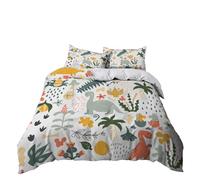 Housse De Couette 140X200 Modèle Dinosaure Couette 1 Personne Microfibre Housse De Couette avec Fermeture Éclair Parure De Lit Enfant avec 2 Taie d'oreiller 50X75,Literie