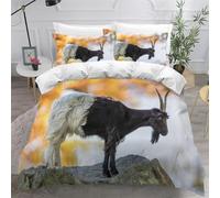 Housse de Couette 140x200 Moutons Microfibre Douce Parures de Lit 1 Personnes Imprimé 3D Animaux de la Ferme Housses Couette avec 2 Taies d'oreiller et Fermeture Éclair d.3307