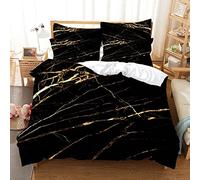 Housse de Couette 140x200 Noir Moderne Parure Housse de Couette 110g/㎡ Microfibre Douce + 2 Taies d'oreiller 65x65 Adaptée Aux Enfants Garçons Filles Fermeture éclair Housse Couette Ado