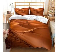 Housse de Couette 140x200 Paysage Africain Parure de Lit 1 Personne 3D Paysage Tropical Ensemble de Literie en Microfibre avec Fermeture Éclair et 2 Taies d'oreiller 65x65 cm B-2991