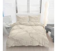 Housse de Couette 140x200 Texture de Marbre Imprimé, Parure de lit Minimaliste Moderne Réversible Microfibre avec Fermeture Éclair, 1 Personne, Ensemble de Literie 2 Pièces et 1 Taie d'oreiller P21z