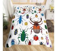 Housse de Couette 140x200 Thème Insectes Parure de Lit Vulgarisation Des Sciences Naturelles 3D Douce Respirante Microfibre Housse Couette 1 Personne avec Fermeture Éclair et 2 Taies d'oreiller v.1477