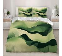 Housse de Couette 140x200 Vague Géométrique Parure de Lit 3D Imprimée Douce Microfibre Duvet Cover 1 Personne Art avec Fermeture éclair et 2 Taie d'oreiller 65x65 2125-D