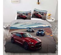 Housse de Couette 140x200 Voiture Marron Parure Housse de Couette 110g/㎡ Microfibre Douce + 2 Taies d'oreiller 65x65 Adaptée Aux Enfants Garçons Filles Fermeture éclair Housse Couette Ado