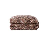 Housse de Couette 140x200cm Gaze de Coton Fond Brun Motifs Fleurs - ADONIS BRUN - ALTOBUY Multicolore G