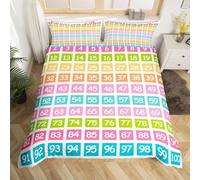 Housse de Couette 150x200 Chiffres Parures de Lit 3D Imprimée Douce Literie Set Mathématiques Microfibre Housses de Couettes avec 2 x Taie d'oreiller 65x65 cm r.789
