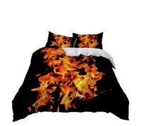 Housse De Couette 150X200 Flamme Housse De Couette 1 Personne Imprimé Housse De Couette -Microfibre Housse De Couette Stitch avec 2 Taie d'oreiller,Housse De Couette Fermeture Éclair