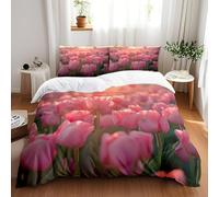 Housse De Couette 150X200 Fleur Imprimé Ensembles De Housses De Couette en Microfibre Brossée Douce, avec 2 Taie d'oreiller
