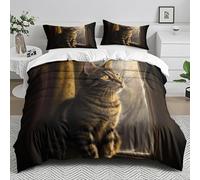 Housse De Couette 150X200 Jaune Marron Imprimé Ensembles De Housses De Couette en Microfibre Brossée Douce, avec 2 Taie d'oreiller