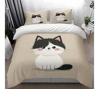 Housse De Couette 150X200 Noir Beige Imprimé Ensembles De Housses De Couette en Microfibre Brossée Douce, avec 2 Taie d'oreiller