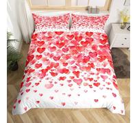 Housse de Couette 160x200 CœU.S Aquarelle Parure de Lit 1 Personne Romantique pour Les Couples Imprimée 3D Microfibre Literie Set 3 Pièces avec Housses Couettes et 2 Taies d'oreiller v.2786