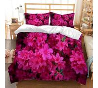 Housse de Couette 160x200 Fleur Violette Microfibre Douce Parures de Lit 1 Personnes Imprimé 3D Belles Fleurs Housses Couette avec 2 Taies d'oreiller et Fermeture Éclair g.6471