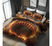 Housse De Couette 160x200 Football Américain Adulte Enfant, Parure De Lit 160x200 Motif Cool Rugby éclair 2 Person Avec Fermeture éclair, 2 Taie D'oreiller, Linge De Lit 100% Microfibre, LS4526