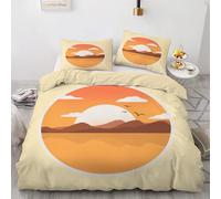 Housse de Couette 160x200 Oies Sauvages Parure de Lit Coucher De Soleil Ensemble de Literie 3 Pièces - Housse Couette en Microfibre Douce et 2 Taies d'oreiller, avec Fermeture Éclair -KG4971
