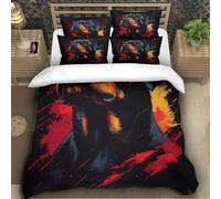 Housse de Couette 2 Personne 200x200 Chien Parure de lit Microfibre Ensemble de Literie 3D Animaux de Compagnie Housse Couette et 2 Taies d'oreiller 65x65 pour Adulte a.114