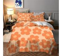 Housse de Couette 2 Personne 200x200 Fleur Parure de lit Microfibre Ensemble de Literie 3D Style Frais et Simple Housse Couette et 2 Taies d'oreiller 65x65 pour Adulte a.22