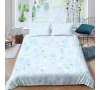 Housse de Couette 2 Personne 200x200 Flocons de Neige Parure de lit Microfibre Ensemble de Literie 3D Thème Hivernal Housse Couette et 2 Taies d'oreiller 65x65 pour Adulte a.53