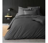 Douceur d'Intérieur - Housse de couette Percaline 260 x 240 cm 100% percale de coton Acier
