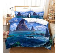 Housse De Couette 2 Personnes Bord De Mer 220 X 240 Cm Housse Couette 220X240 Microfibre De Haute Qualité + 2 Taies d'oreiller 65X65 Confortable Résistant