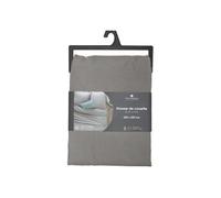 - Housse de couette 2 places en coton 240x220cm fermeture boutons - Gris