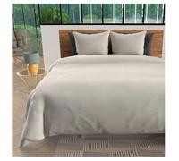 Housse de couette + 2 taies 240 x 260 cm microfibre lavee Intemporel lin