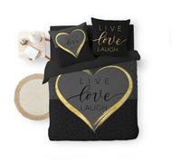 Housse de couette 200 x 200 cm + 2 taies - Coton 42 fils - Imprimé placé Crazy Love