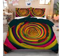 Housse De Couette 200 X 200 Cm Vortex Abstrait, Parure De Lit Adulte 2 Personnes en Microfibre Douce Imprimée en 3D avec 2 Taies d'oreiller avec Fermeture Éclair Plein Vitalité Convient Aux Enfants