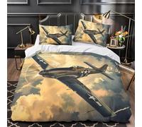 Housse de Couette 200x200 Adulte Avions de Chasse Militaires 3D Parure de Lit 2 Personnes en Microfibre Thème Aviation 3 Pièces Ensemble de literie Jaune avec Fermeture Éclair et 2 Taies d'oreiller p7