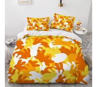 Housse de Couette 200x200 Adulte Camouflage Jaune 3D Parure de Lit 2 Personnes en Microfibre Esthétique Contemporaine 3 Pièces Ensemble de literie Jaune avec Fermeture Éclair et 2 Taies d'oreiller p2