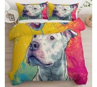 Housse de Couette 200x200 Adulte Enfant Cartoon Animal Bulldog Parure de Lit 2 Personnes en Microfibre, Multicolore Ensemble de Literie Décor de Chambre Gift Léger avec 2 taie d'oreiller 65x65cm