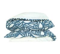 Housse de couette 200x200 cm 100% coton lavé SERENA Bleu beige