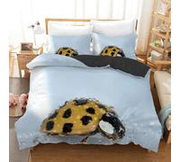 Housse de Couette 200x200 cm Chrysomèles Goutte d'eau 3D Imprimé Parures de Lit Insectes Douceur Microfibre 2 Personnes Literie avec Fermeture Éclair et Taie d'oreiller 65x65 cm f-3585