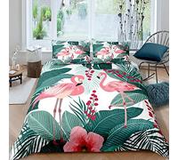Housse De Couette 200X200 Cm Dessin Animé Animal Flamant Rose Parure De Lit 1/2 Personne Avec Housse De Couette En Microfibre Et Taies D'Oreiller, 3D Imprimé Ensemble De Literie Pour Adulte Enfant Fi