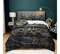 Housse de Couette 200x200 cm Engrenages Métalliques Industriels Motif Parure de lit 1 Personne Enfant Ado Fille Garçon Ultra Doux Microfibre Housse de Couette Bar avec Fermeture Éclair