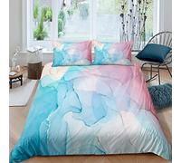 Housse De Couette 200X200 Cm Rayures De Marbre Multicolores 1/2 Personnes Parure De Lit 3 Pièces Literie 3D HD Impression Microfibre avec Fermeture Éclair pour Enfant Adolescent - Respirant Et Anti-A