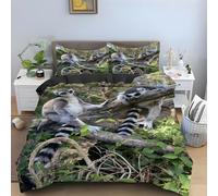 Housse de Couette 200x200 éLande De Chine - Decoration Wild Animals, Parure de Lit 2 Personnes éLande De Chine, Linge de Lit en Microfibre Douce avec Fermeture éclair, 2 Taies d'oreiller 65x65 cm