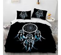 Housse de Couette 200x200 Ensemble Trois PièCes Attrape-RêVes Parure de Lit 2 Personnes avec Fermeture Éclair Ado Garçon Adulte, Ensemble de literie Microfibre et 2 Taies d'oreiller 65x65