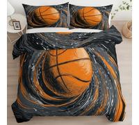 Housse de Couette 200x200 Fantaisie Tourbillon Basket Ensemble De Literie Microfibre avec Fermeture Éclair, Multicolore Housse Couette Parure de lit 2 Personnes avec 2 Taie d'oreiller 65x65 cm
