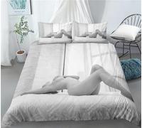 Housse de Couette 200x200 Femme Sexy Imprimée 3D Belles Filles Parure de Lit 2 Personnes Doux Microfibre Literie avec 2 Taies D'oreillers avec Fermeture Éclair H-137