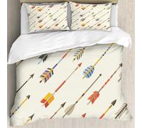 Housse de Couette 200x200 Flèche Microfibre Parure de Lit 3D Imprimée Style Ethnique Housse Couette Ultra Douce Confortable avec 2 Taies d'oreiller 65x65 I.3682