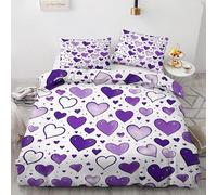 Housse de Couette 200x200 J'aime Blanche Neige - Parure de Lit 2 Personnes Motif ModèLe Ensemble de Literie Imprimée en Microfibre Douce avec Fermeture éclair, 2 Taies d'oreiller 65x65 cm