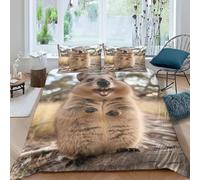 Housse de Couette 200x200 Marmottes Microfibre Parure de Lit 3D Imprimée Animaux Sauvages Housse Couette Ultra Douce Confortable avec 2 Taies d'oreiller 65x65 H.1348