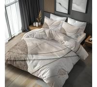 Housse De Couette 200x200 Moderne Art Adulte Enfant, Parure De Lit Scandinave 2 Person avec Fermeture éclair, 2 Taie d'oreiller, Linge De Lit 100% Microfibre LS1688