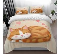 Housse De Couette 200X200 Orange Jaune Imprimé Microfibre Brossée Douce Housse De Couette - Fermeture Éclair, avec 3 Taie d'oreiller