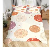 Housse de Couette 200x200 Parapluie Japonais 3D Imprimée, Microfibre | Lit Double Couple, Décoration Asiatique Parure de Lit 2 Personnes, Ensemble de Literie, 2 Taies D'oreiller, Fermeture Éclair