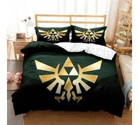 Housse De Couette 200x200 Parure De Lit Queen Size 2 Personnes Avec Housse De Couette Et 2 Taies D'oreiller, The Legend Of Zelda